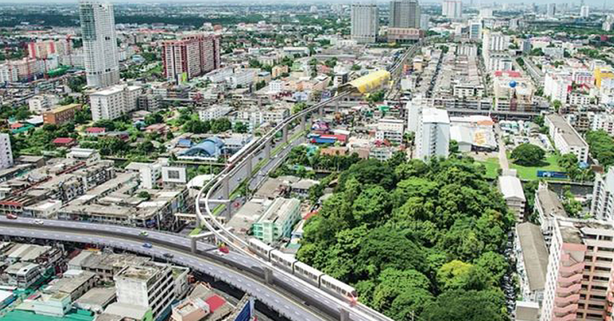 ราคาที่ดินรถไฟฟ้า 10 สาย สีม่วงจ่อติดอ่อนนุช-แบริ่ง