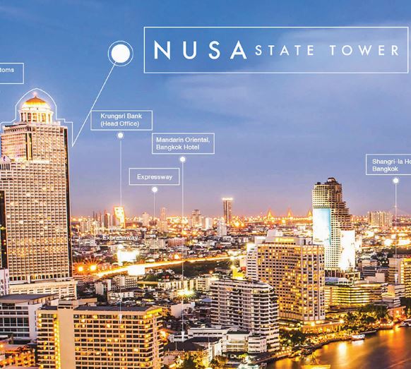 Nusa State Tower ออฟฟิศหรู วิวแม่น้ำ ใจกลางสีลม ในราคาที่ซื้อถูกกว่าเช่า