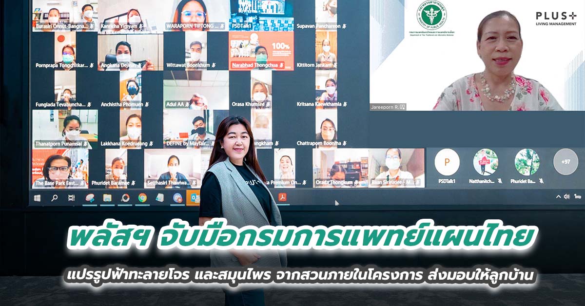 พลัสฯ จับมือกรมการแพทย์แผนไทย แปรรูปฟ้าทะลายโจร และสมุนไพรจากสวนภายในโครงการ  ส่งมอบให้ลูกบ้าน