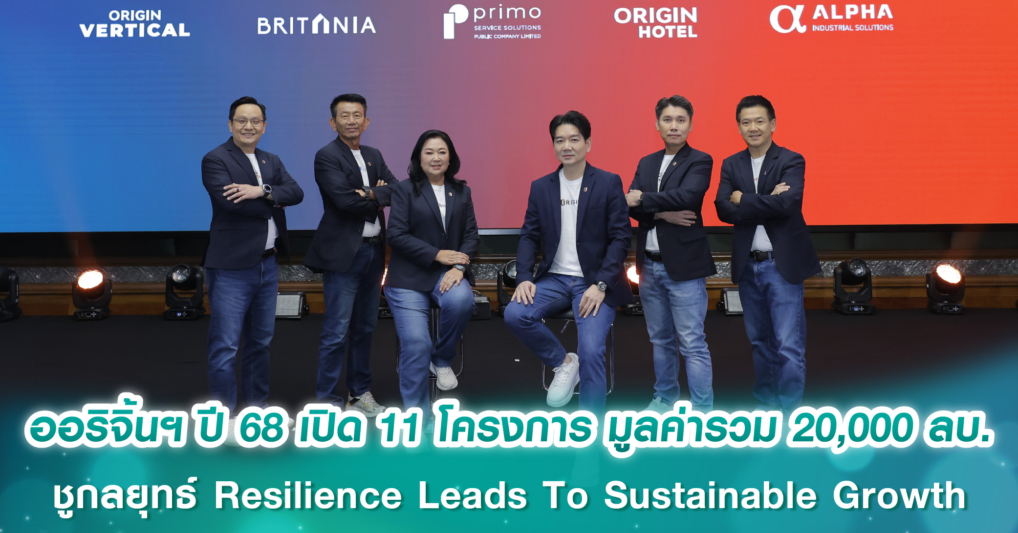 ออริจิ้นฯ กางแผนปี 68 เปิด 11 โครงการ มูลค่ารวม 20,000 ลบ. ชูกลยุทธ์ Resilience Leads To Sustainable Growth พร้อมตั้งเป้ายอดขาย 30,000 ลบ. รายได้รวม 14,000 ลบ.