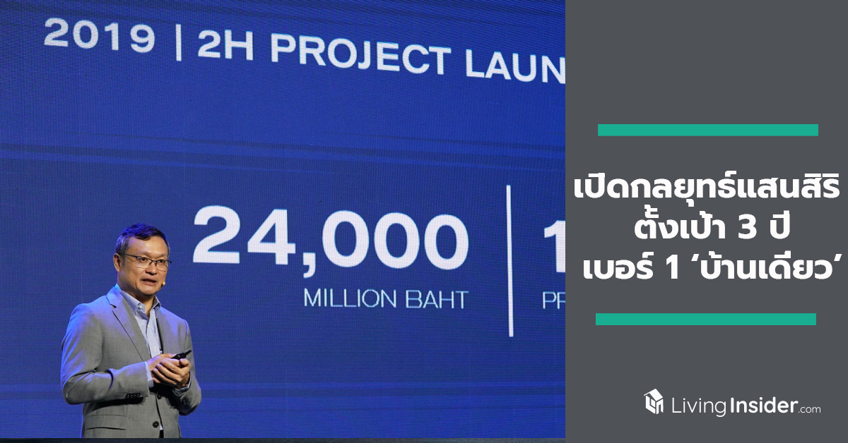 เปิดกลยุทธ์แสนสิริ ตั้งเป้า 3 ปี เบอร์ 1 ‘บ้านเดี่ยว’ แก้เกมอสังหาฯ ซบเซา