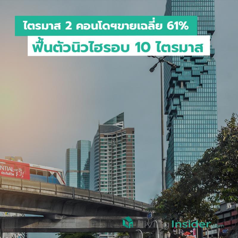 ไตรมาส 2 คอนโดฯขายเฉลี่ย 61 เปอร์เซนต์ ฟื้นตัวนิวไฮรอบ 10 ไตรมาส