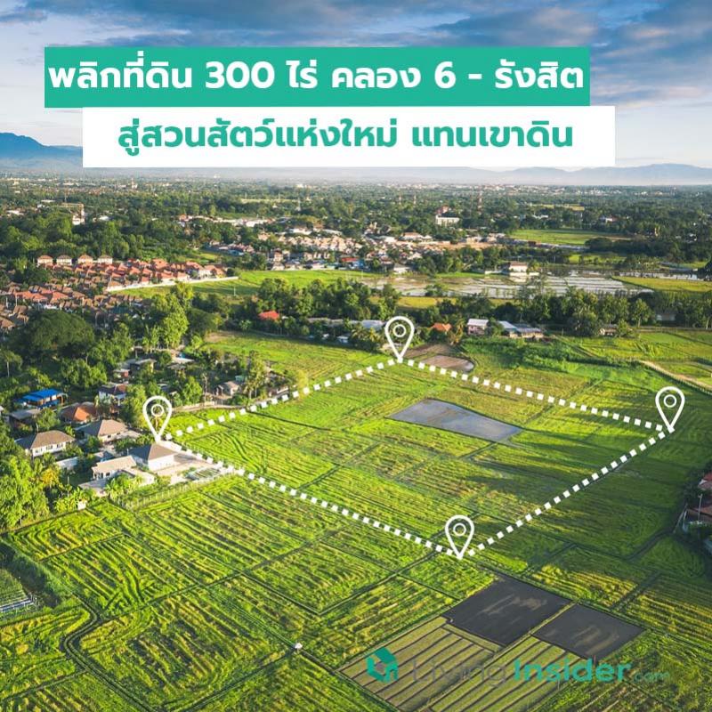 พลิกที่ดิน 300 ไร่ คลอง 6 - รังสิต สู่สวนสัตว์แห่งใหม่ แทนเขาดิน