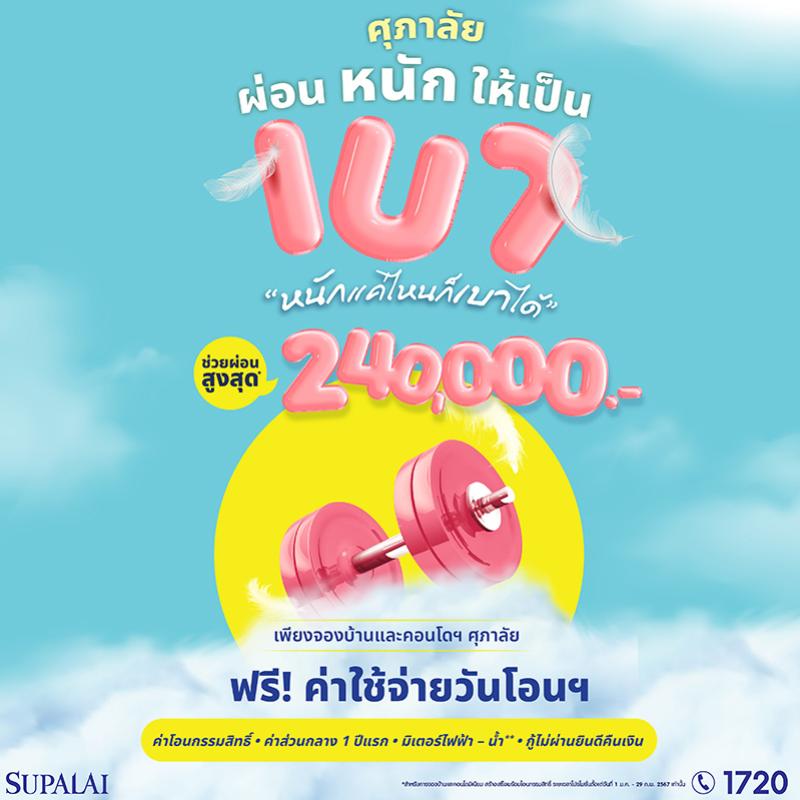 ศุภาลัย เร่งเครื่องแรงรับปีมังกร คัดบ้าน-คอนโดฯพร้อมอยู่จัดโปรฯเด็ด ช่วยผ่อนสูงสุด 240,000 บาท!