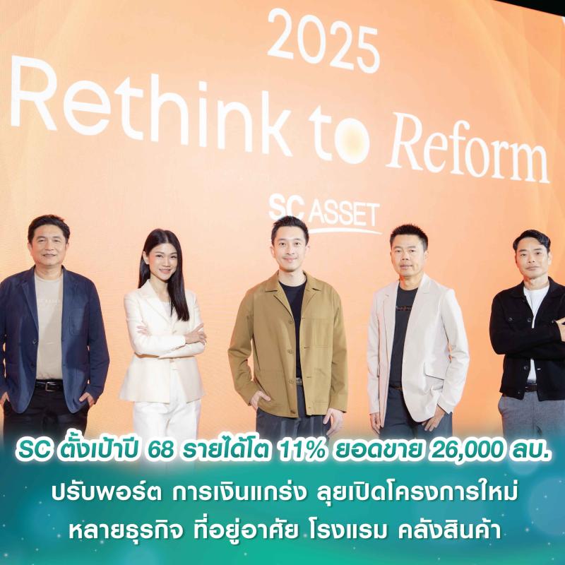 SC จัดทัพ ปรับพอร์ต การเงินแกร่ง พร้อมรับมือ 2025!  ลุยเปิดโครงการใหม่ หลากหลายธุรกิจ ที่อยู่อาศัย โรงแรม คลังสินค้า  ตั้งเป้ามั่นใจรายได้โต 11% ยอดขาย 26,000 ลบ. ชูจุดแข็งผู้นำคุณภาพเยี่ยม บริการเลิศ