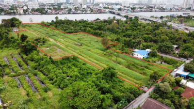 For SaleLandNonthaburi, Bang Yai, Bangbuathong : Land for sale, Nonthaburi, Nakhon In Road, Soi Bang Phai 22, next to the Chao Phraya River, 14 rai 1 ngan 10.4 sq m.