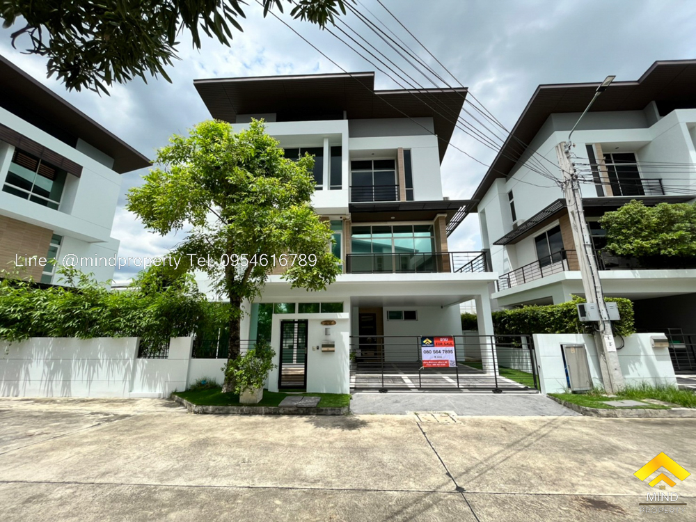 For SaleHousePattanakan, Srinakarin : Urgent sale, luxury 3-storey detached house, Nirvana Beyond Lite Village, Rama 9, Krungthep Kreetha Motorway, East Zone