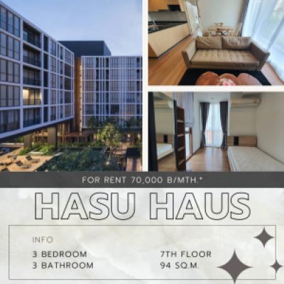 For RentCondoOnnut, Udomsuk : Hasu Haus 🏨 Condo near Habito and many shopping places. Easy to travel to meet every lifestyle