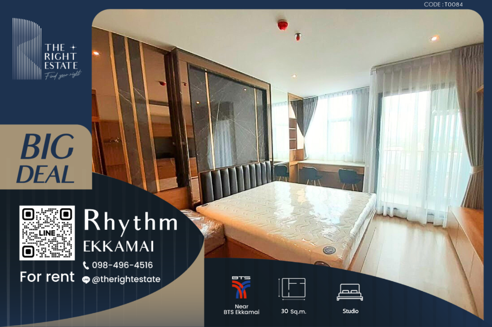 For RentCondoSukhumvit, Asoke, Thonglor : 🌿 Rhythm Ekkamai 🌿 Beautiful room nice decoration 🛏 Studio 30 sqm close to BTS Ekkamai