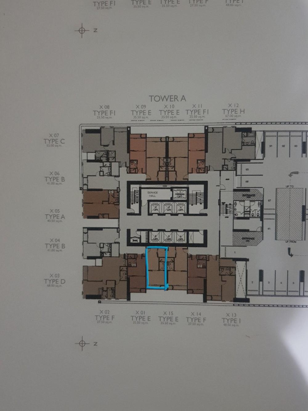 Sale DownCondoRama9, Petchburi, RCA : Sale down payment One Nine Five 1 bedroom Foreign Kota A601 (35.50 sq m.