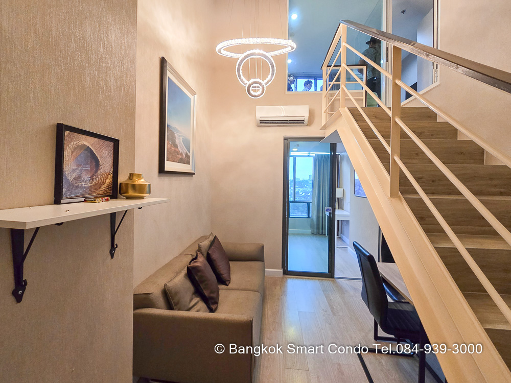 For RentCondoBang Sue, Wong Sawang, Tao Pun : Condo for rent, Metro Sky, Bang Sue - Prachachuen, Duplex, 2 bedrooms, 48 sqm., 14th floor, beautiful room, fully furnished K3554