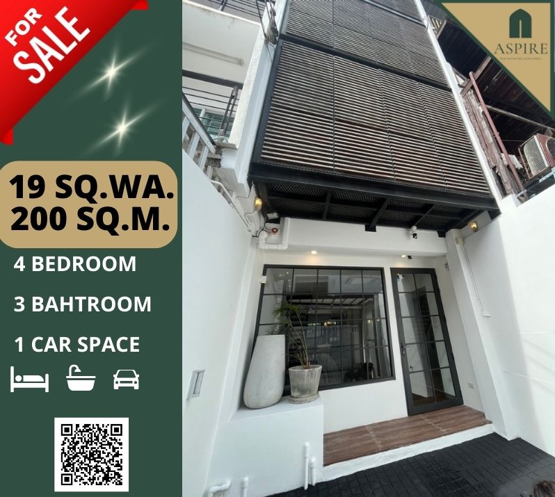 For SaleTownhouseOnnut, Udomsuk : Newly Renovated 4 Storey Townhome in Sukhumvit 65, Sale with tenant