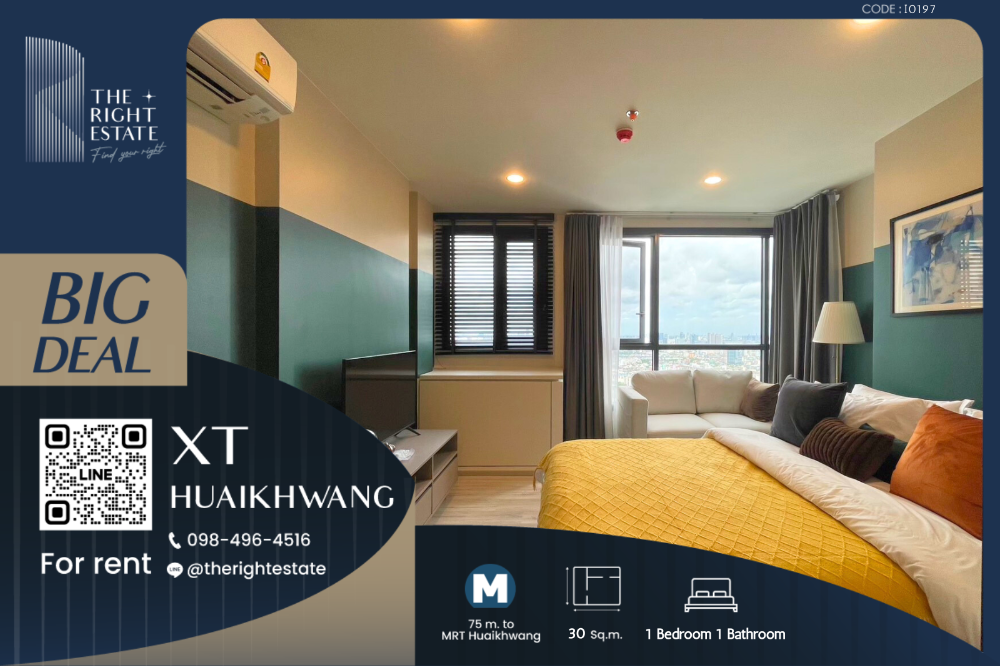 For RentCondoRatchadapisek, Huaikwang, Suttisan : 🌿XT Huaikhwang🌿 Nice room fully decoration 🛏 1 Bed 30 sq.m, Price negotiable!!! - Close to MRT Huaikhwang