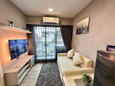 For RentCondoPhutthamonthon, Salaya : Cave Salaya kave saraya, new condo near Mahidol University, 1 Bedroom Extra, size 25.26 sq.m., has privacy. The bathroom can be in - out in 2 ways, fully furnished, 2 TVs, rented by the owner.