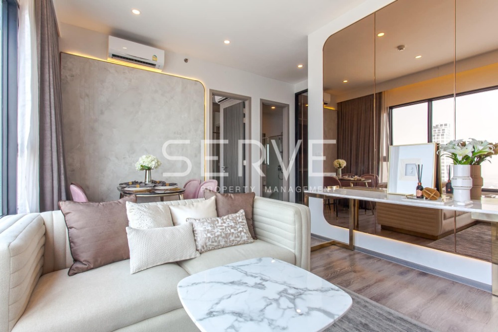 For RentCondoOnnut, Udomsuk : Nice Decorate 2 Beds 2 Baths 55 sq.m. Super High Fl. 40+ Good View & Good Location BTS On Nut 650 m. at KnightsBridge Prime Onnut Condo / For Rent