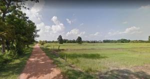 For SaleLandKorat Nakhon Ratchasima : Land for sale in Korat, 74 rai, next to the road, 147 meters wide, near Wat Prachum Thewawat, Bua Yai District