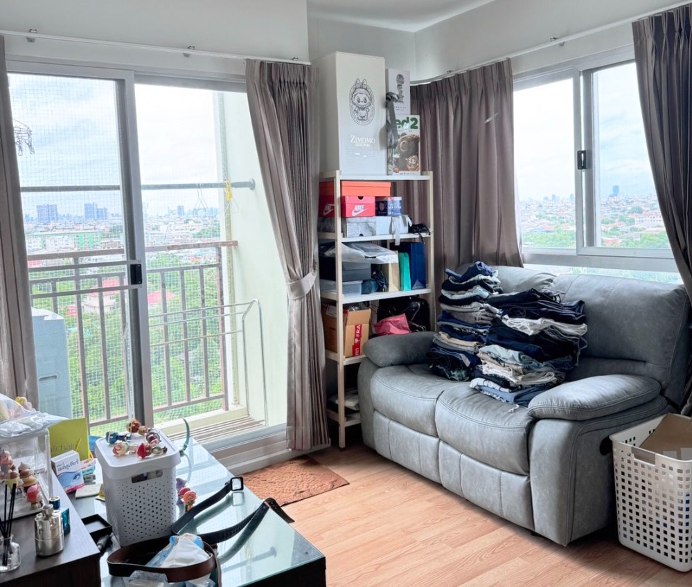 For SaleCondoSamut Prakan,Samrong : The Parkland Lite Sukhumvit-Paknam sell at cost, corner unit with fully furnished + open view (near BTS Paknam, Paknam Market)