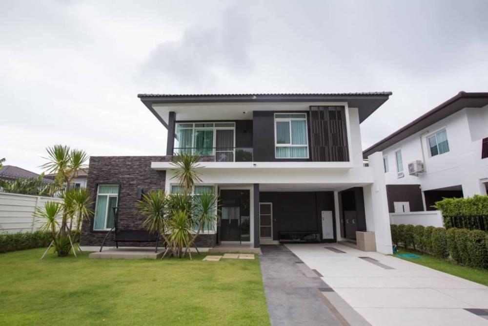 For SaleHouseChiang Mai : Lack of loss, a house in a luxury project, decorated, ready to move in, Serene Lake, Chiang Mai, behind the corner, a lot of space, 117 sq m.