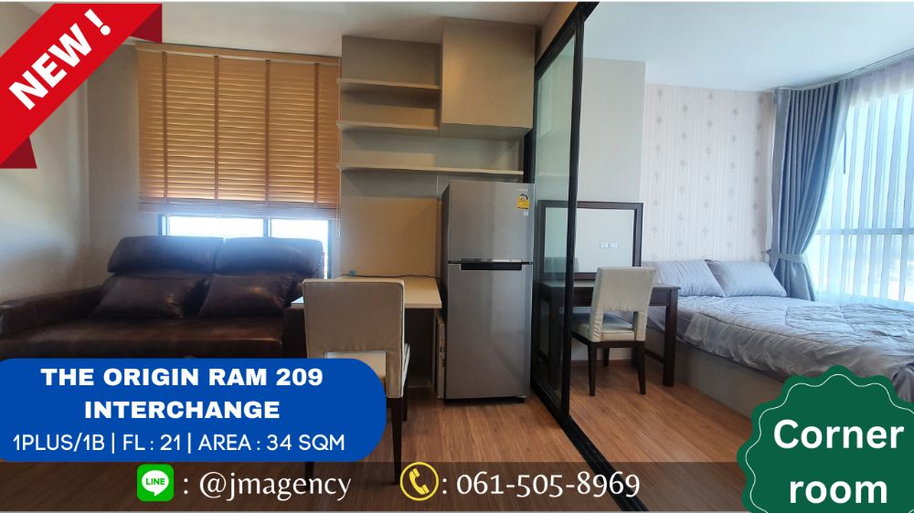 For RentCondoMin Buri, Romklao : 1 plus room , new room , corner room for rent Origin Ram 209 Interchange (has vdo) [Other rooms also available]