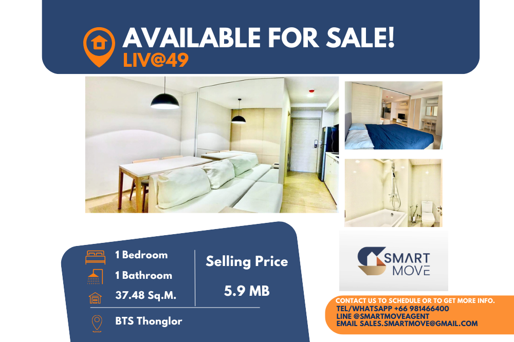 For SaleCondoSukhumvit, Asoke, Thonglor : Code C20230101552....LIV@49 Sale with tenant1 bedroom, 1 bathroom, furnished, Special Deal!!