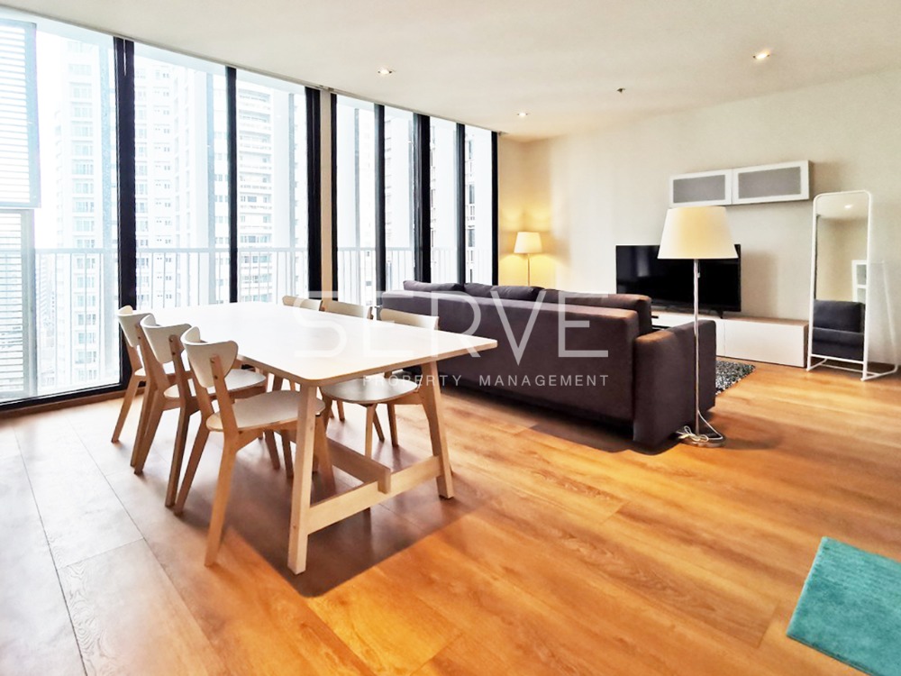 For RentCondoSukhumvit, Asoke, Thonglor : 🔥80K🔥 - Combine 2 Beds 95.55 sq.m. Corner Unit with 3 Unblock View of Bangkok Close to BTS Phrom Phong 650 m at Park 24 or Park Origin Phrom Phong Condo / For Rent