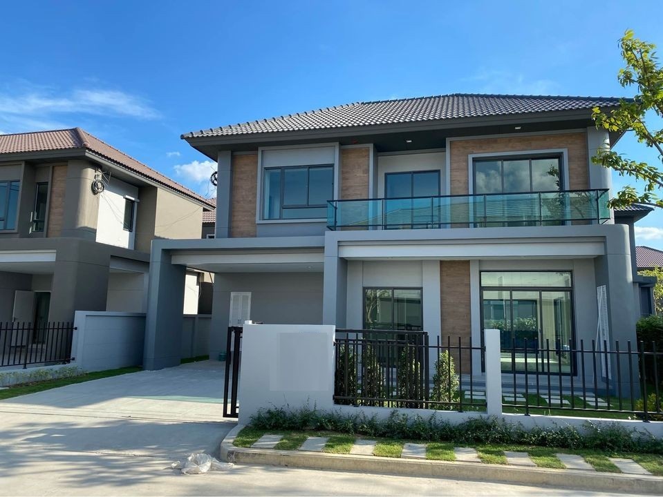 For RentHouseMin Buri, Romklao : B862 Luxurious detached house for rent, Venue Rama 9 Project, Kanchanaphisek Road.