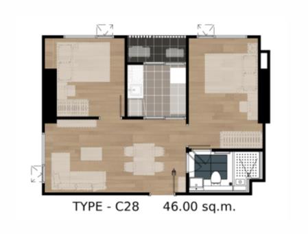 For RentCondoThaphra, Talat Phlu, Wutthakat : Rent 2 Bedroom Aspire Sathorn - Taksin (Copper Zone) near BTS