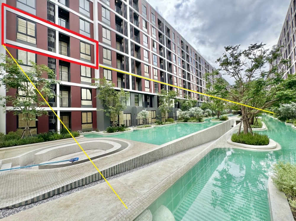 Sale DownCondoPathum Thani,Rangsit, Thammasat : Nue Core Khu Khot 1-bed plus pool view, Building B, 34.8 sq m., first price