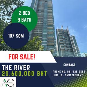 For SaleCondoWongwianyai, Charoennakor : *For Sale* The River | 2 Bed |☎️061-625-2555