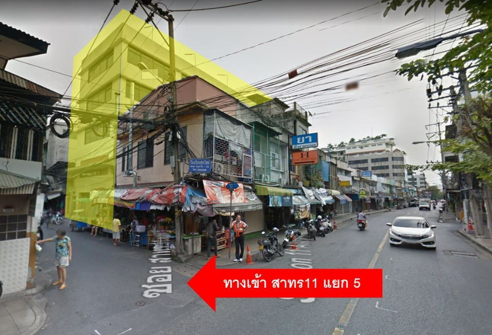 For RentOfficeSathorn, Narathiwat : Office space for rent, Sathorn 11, Saint Louis, 3 buildings, 5-storey building, central business district location, 3rd floor, area 270 sq m.* Rent 64,000 baht*/month