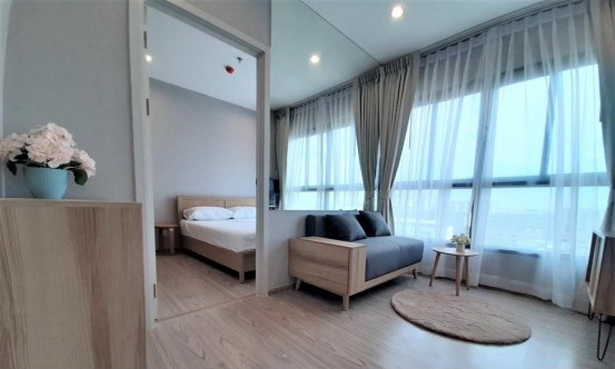 For RentCondoRamkhamhaeng, Hua Mak : TTH114 Condo for rent, The Tree Huamark Interchange, 27 sq m, 8th floor, fully furnished, 1 bedroom, 1 bathroom, 9,500 baht, 064-959-8900