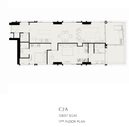 ขายดาวน์คอนโดสีลม ศาลาแดง บางรัก : ตำแหน่งเดียวในโครงการ 128 sqm 2 Bed Romm Convent