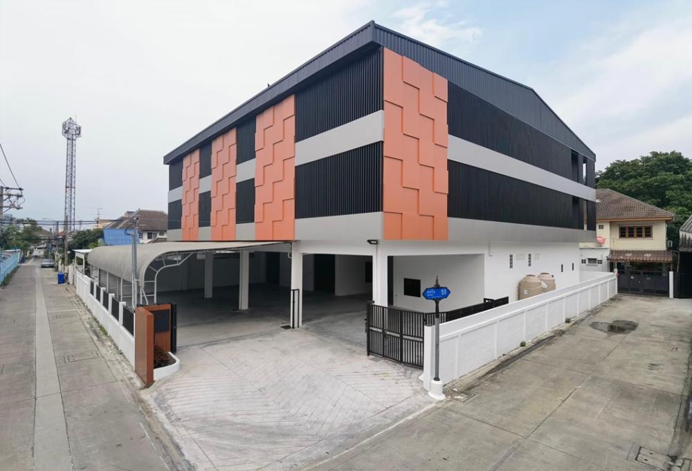 For RentOfficeBangna, Bearing, Lasalle : 3-story office for rent with warehouse @ Bearing - Sukhumvit 107, good location, near Bearing BTS, convenient travel, easy transportation, suitable for logistics systems.