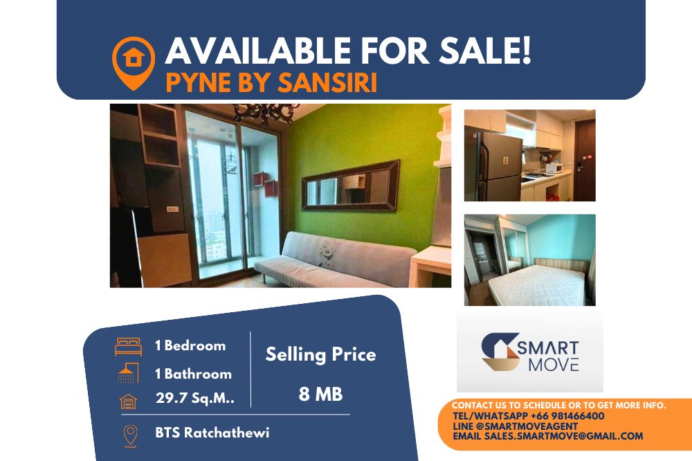 For SaleCondoRatchathewi,Phayathai : Code C20230105749....Pyne by Sansiri sell with tenant, 1 bedroom, 1 bathroom, high floor, furnished, SELL AT LOSS!!