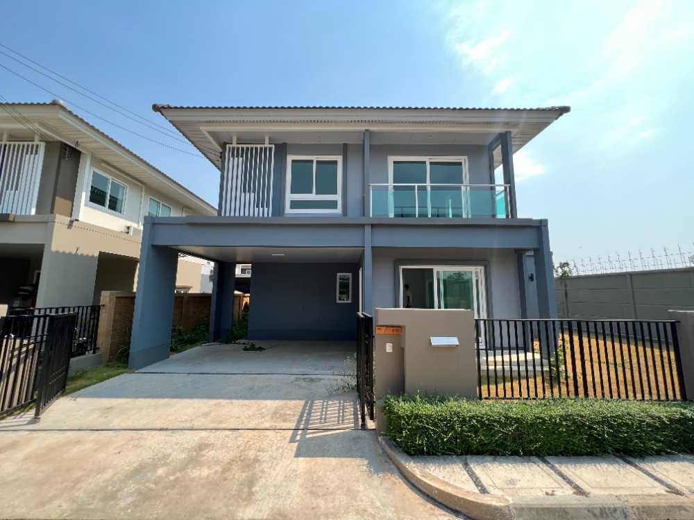 For SaleHouseKhon Kaen : Single house for sale in the corner Burasiri project, Bueng Nong Khot, Khon Kaen