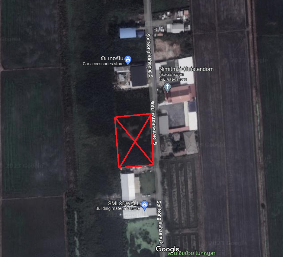 For RentLandMin Buri, Romklao : Beautiful land for rent, next to Black Road, Nong Rihaeng 5, area 2 rai, 14,500 baht per rai.