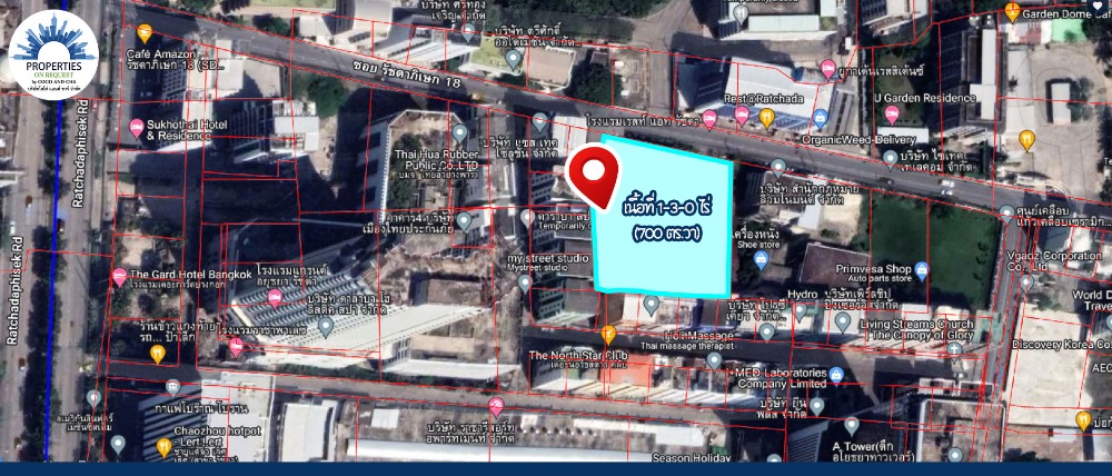 For SaleLandRatchadapisek, Huaikwang, Suttisan : 📢 Land for sale with a 4-storey building, good location in Ratchada area 18..Location near MRT Sutthisan-mall-store-hospital-school-expressway-bus**(area 1-3-0 rai)📌(Property number: COL260 )