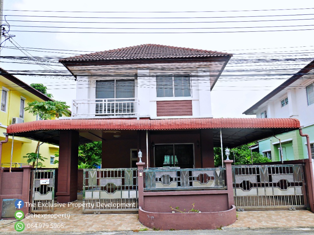 For SaleHouseKasetsart, Ratchayothin : 2-storey detached house for sale, Villa The Exclusive Village, Soi Khubon 27, Ramintra Zone