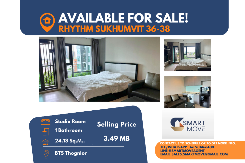 For SaleCondoSukhumvit, Asoke, Thonglor : Code C20230400063....Rhythm Sukhumvit 36 - 38 for sale, studio room, 1 bathroom, furnished, Special Deal!!