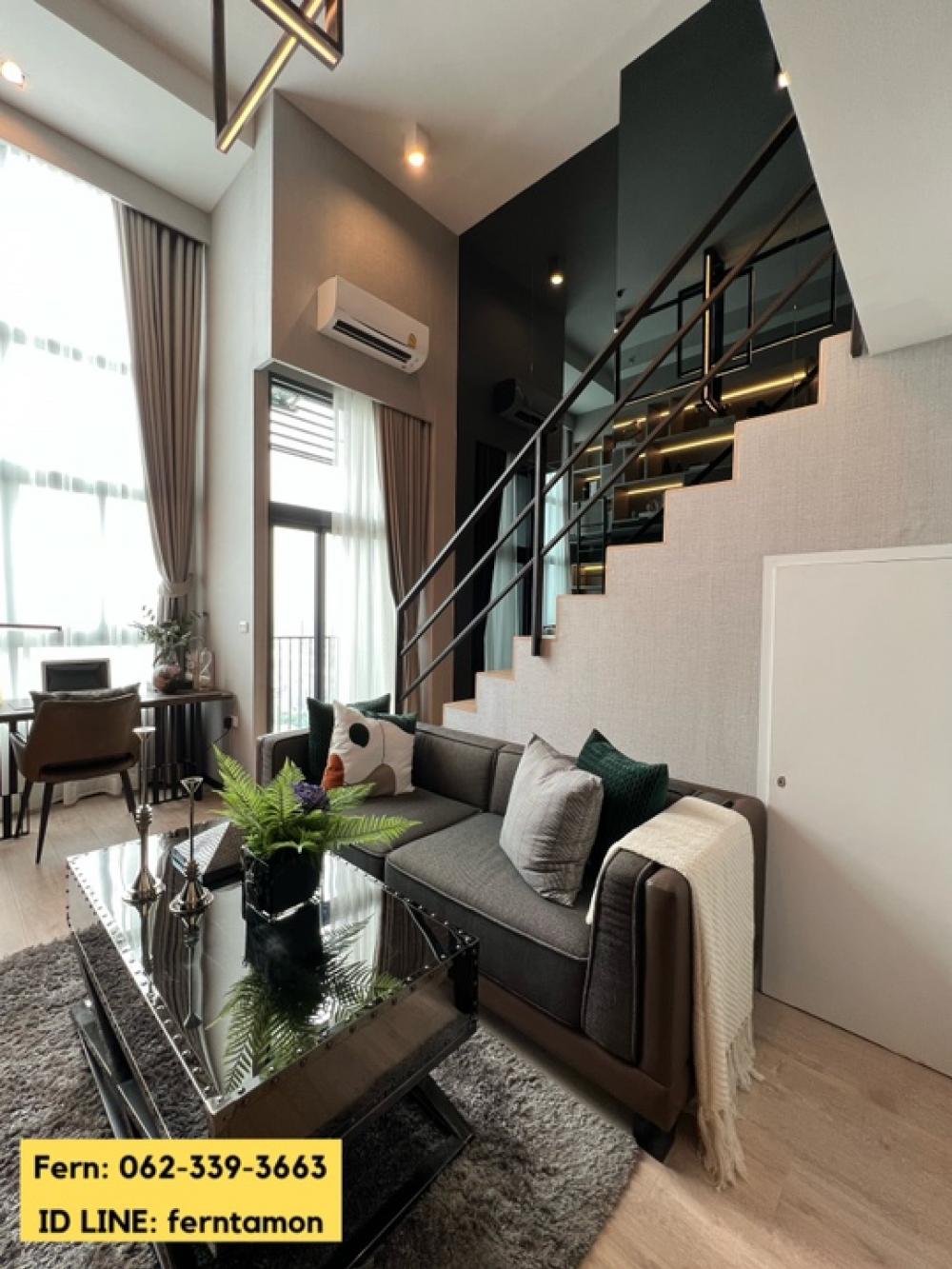 For SaleCondoRama9, Petchburi, RCA : 🔥 Selling a beautifully decorated room, Studio Hybrid, ceiling height 4.5 meters, Ideo Rama9-Asoke, new room from the project. Tel.062-339-3663