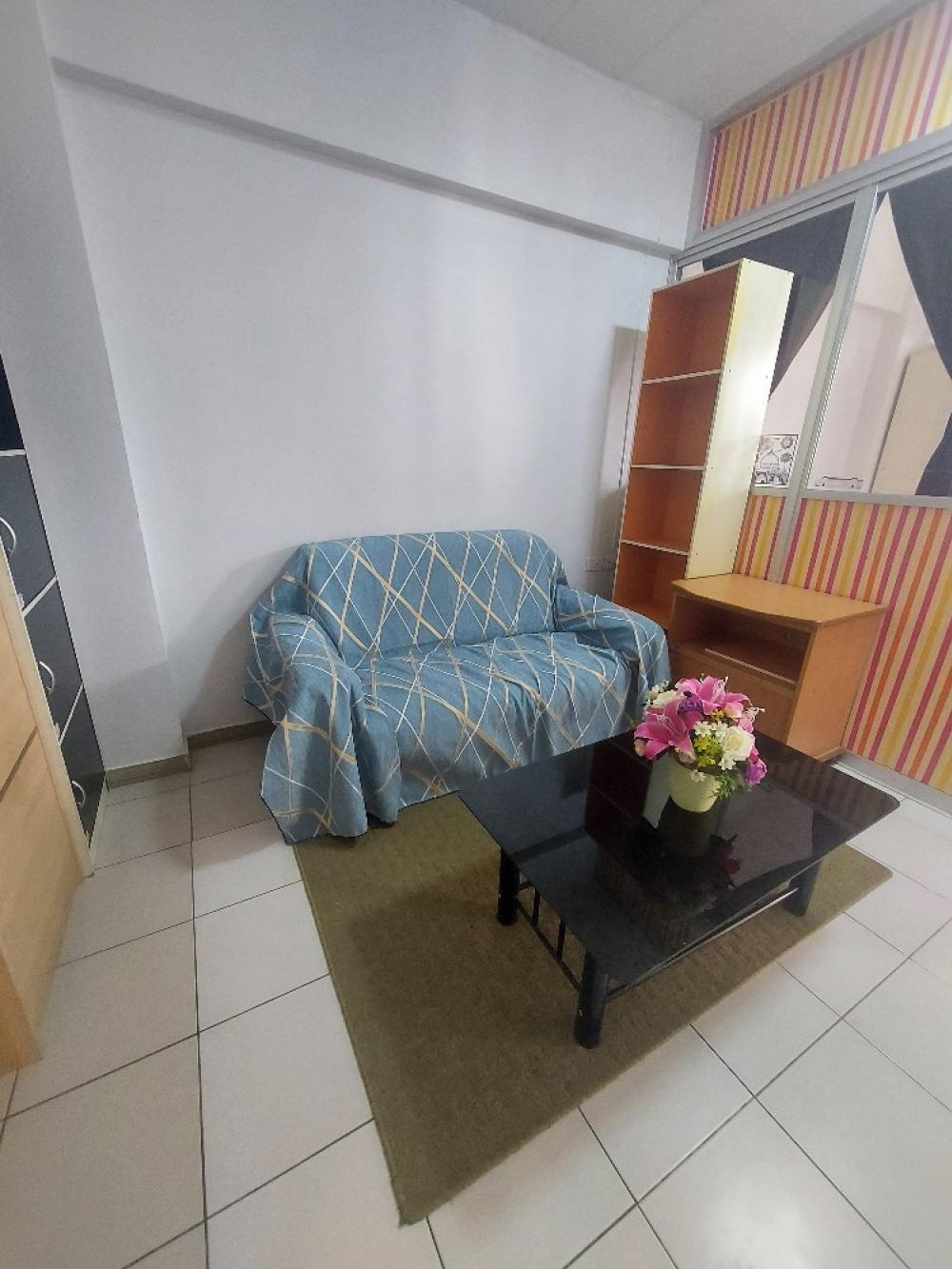 For RentCondoLadprao101, Happy Land, The Mall Bang Kapi : For rent, 1 bedroom, 1 living room, condo opposite The Mall Bangkapi, fully furnished, air conditioner, refrigerator, just bring your bags and move in.