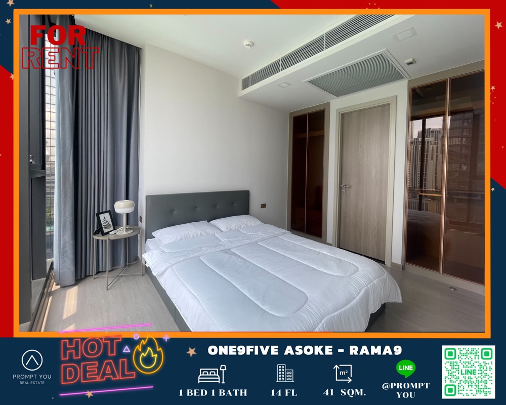 For RentCondoRama9, Petchburi, RCA : 🔥One9five Asoke-Rama9🔥 New room, fully furnished, ready to move in // ask more LineID: @Promptyou8