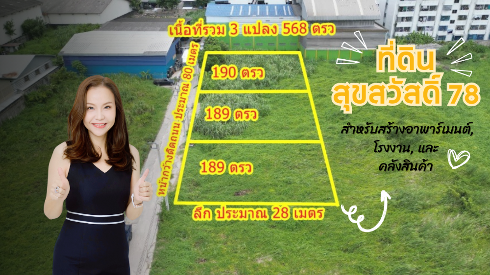 ขายที่ดินราษฎร์บูรณะ สุขสวัสดิ์ : ขายที่ดินแปลงสวย ย่านสุขสวัสดิ์ 78 แยก 18 ผังม่วงราคาน่าลงทุนมาก (TFP-60014)