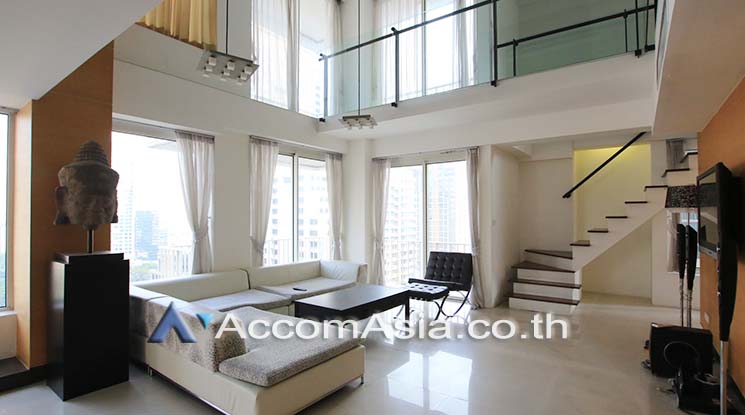 For RentCondoWitthayu, Chidlom, Langsuan, Ploenchit : Double High Ceiling, Duplex Condo | 3 Bedrooms Condominium for Rent in Ploenchit, Bangkok near BTS Chitlom at Langsuan Ville (2000404)