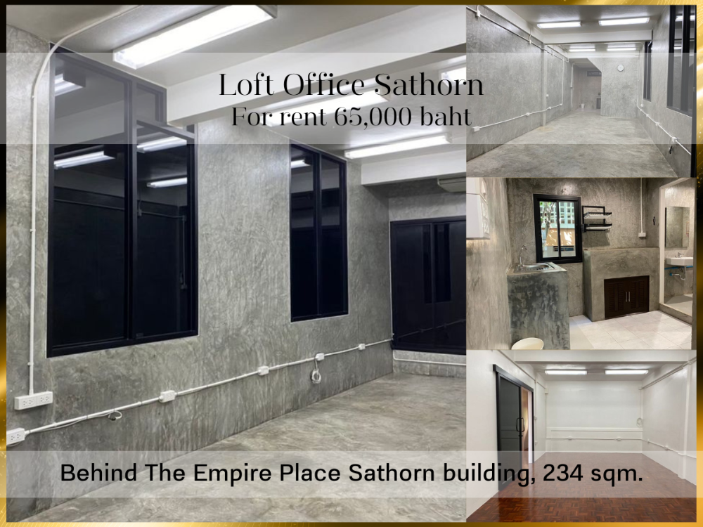 For RentHome OfficeSathorn, Narathiwat : ❤ 𝐅𝐨𝐫 𝐫𝐞𝐧𝐭 ❤ Loft Office, 4-story office behind The Empire Place Sathorn building, 234 sq m. ✅ near BTS Chong Nonsi.