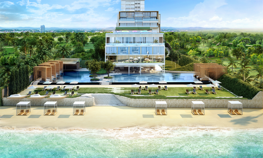 For SaleCondoPattaya, Bangsaen, Chonburi : Exclusive beachfront condominium on Na Jomtien beach