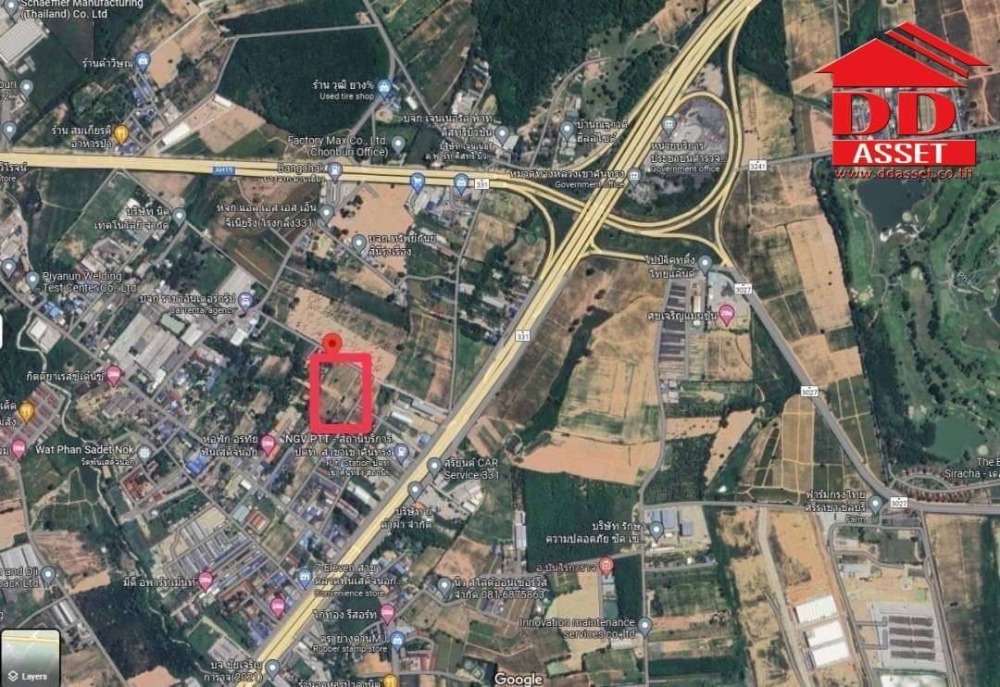 For SaleLandSriracha Laem Chabang Ban Bueng : Land for sale, Khao Khan Song Subdistrict, Si Racha District, Chonburi Province, near Road 331, near Hemaraj Industrial Estate, Pinthong Industrial Estate