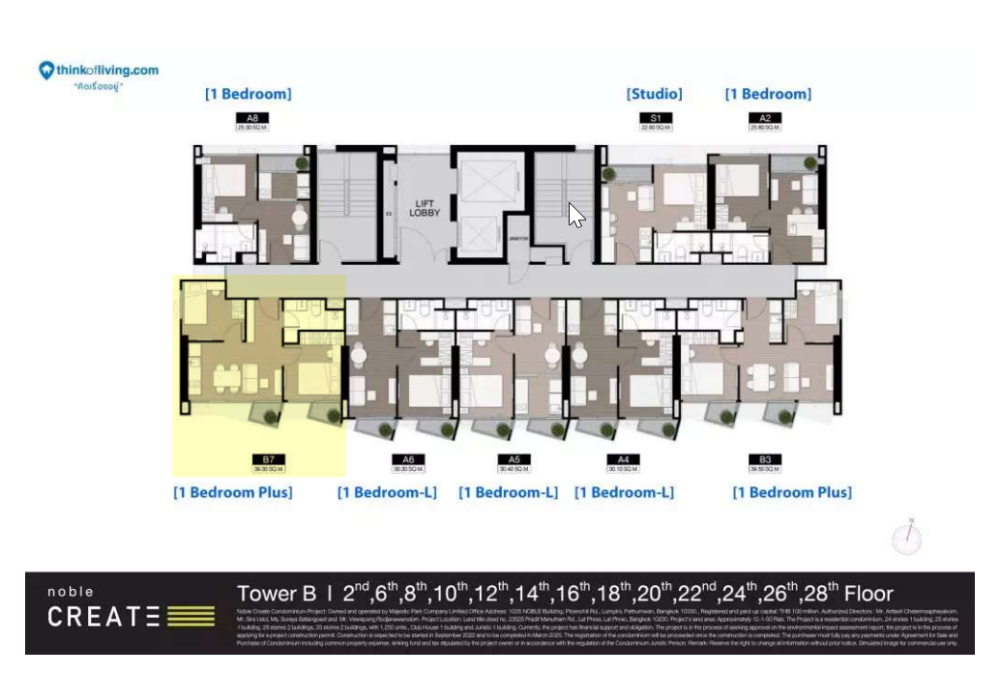 Sale DownCondoYothinpattana,CDC : **Selling down payment 600,000 baht Noble Create Noble Create Building B