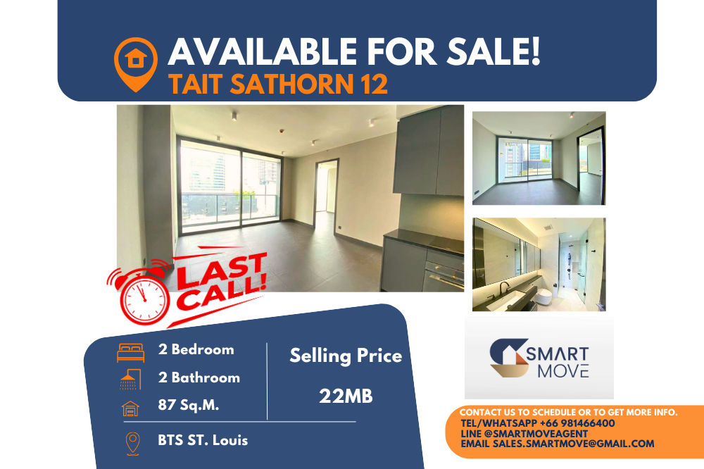 For SaleCondoSathorn, Narathiwat : Code C20230600846....Tait Sathorn 12 Down payment, 2 bedroom, 2 bathroom, high floor, Fully fitted, Special Deal!!