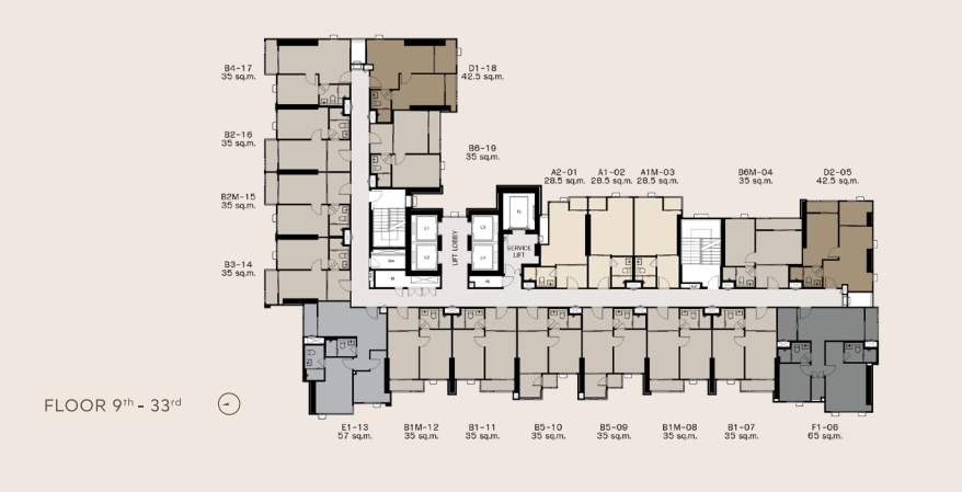 Sale DownCondoLadprao, Central Ladprao : Life Phahon ladprao 1 bed 28 Sq.m. Selling Price : 4,250,000 Call/Line : 0990950009